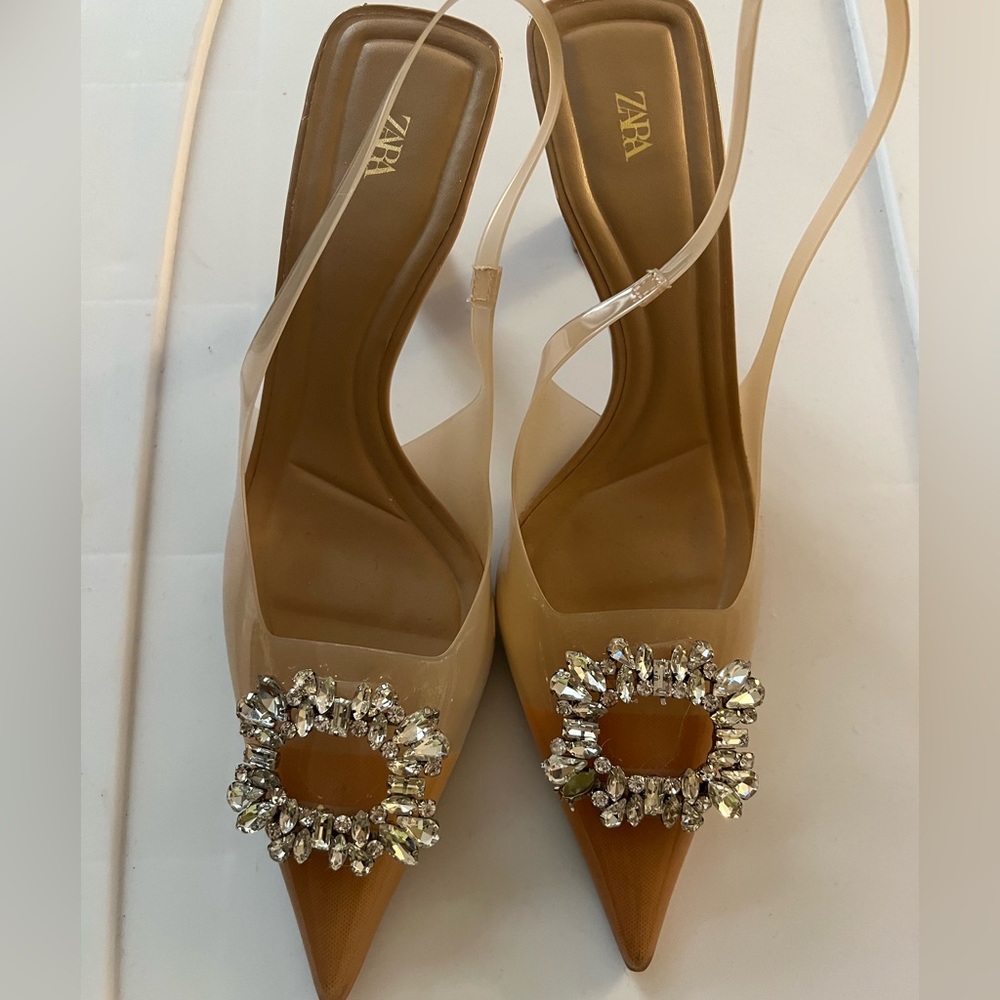 Zara embellished kitten heel
